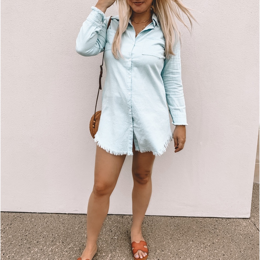 Light Blue Button Down Dress